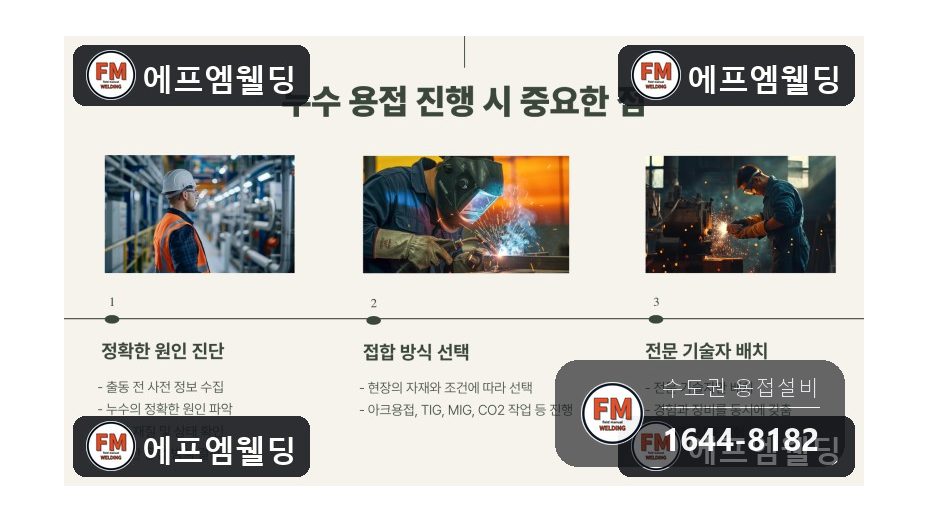 급수배관보수 지하 철제 용접부위 균열 재접합 용접 시공 사진 5