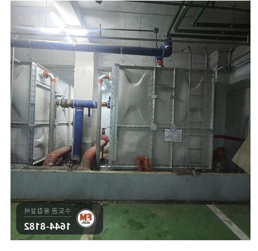 물탱크 연결 배관 전면 교체 메인 150A 드레인 50A 플랜지 용접 시공 사진 22
