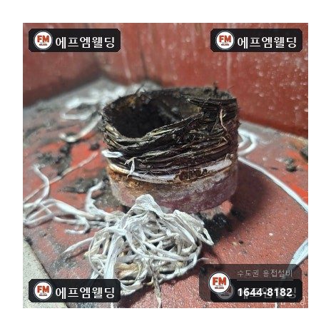 빌라 복도 소화전배관 65A 니플 누수 절단 교체 시공 사진 12