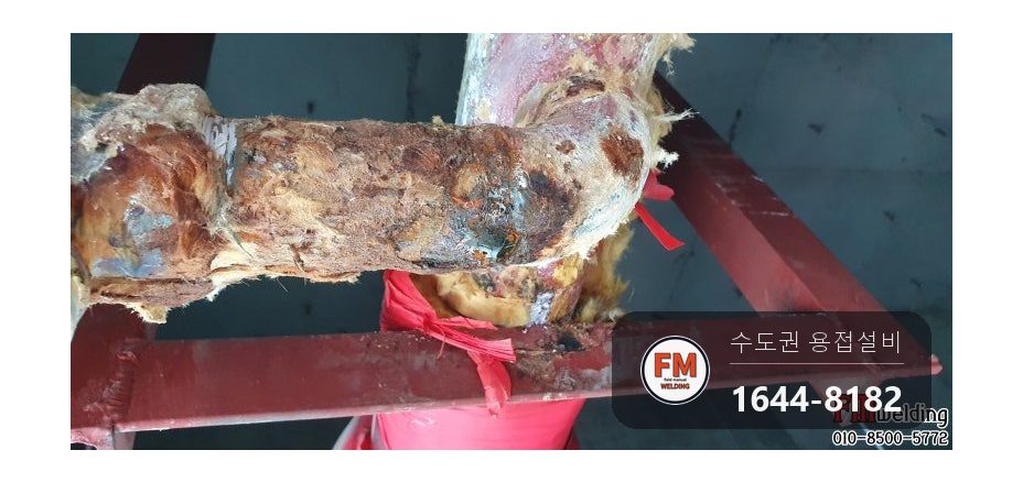 상가 천장 스프링클러 소방배관 오버헤드 용접결함 부속 교체 시공 사진 4