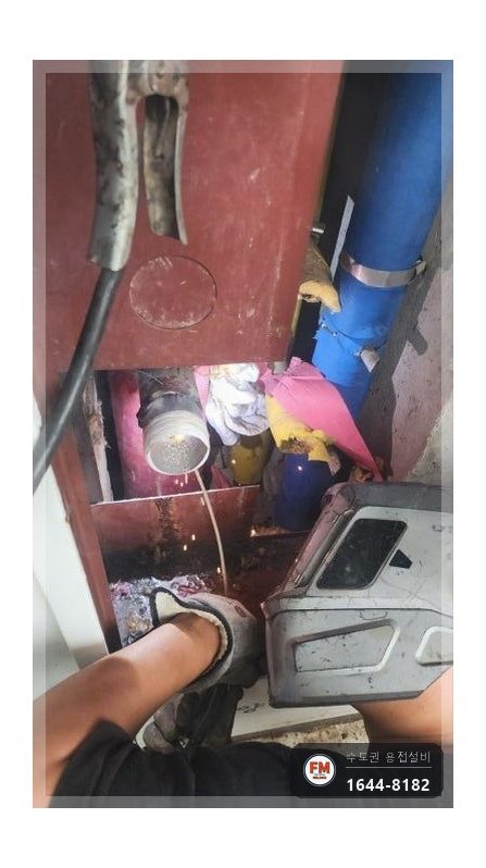 소화전함 65A 앵글밸브누수 나사산 부식 아크 접합 코팅 시공 사진 12