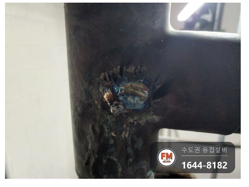 아파트 기계실 펌프 동배관 T부속 점부식 누수 알곤 육성 용접 시공 사진 19