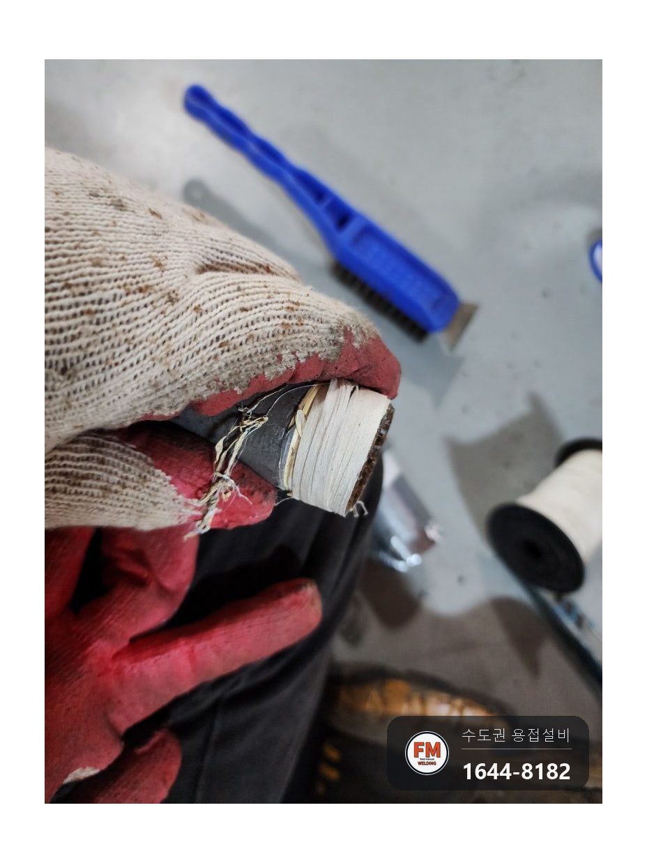 지하주차장 소방배관 가지관 나사산 T부속 누수 아르곤 접합