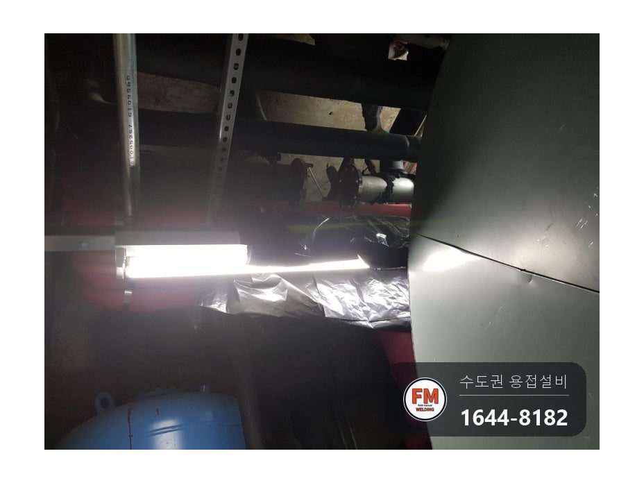 호텔 냉수 쪽으로 온수 역류 체크밸브 이물질 끼임 이중 체크밸브 단관 제작 교체 시공 사진 1