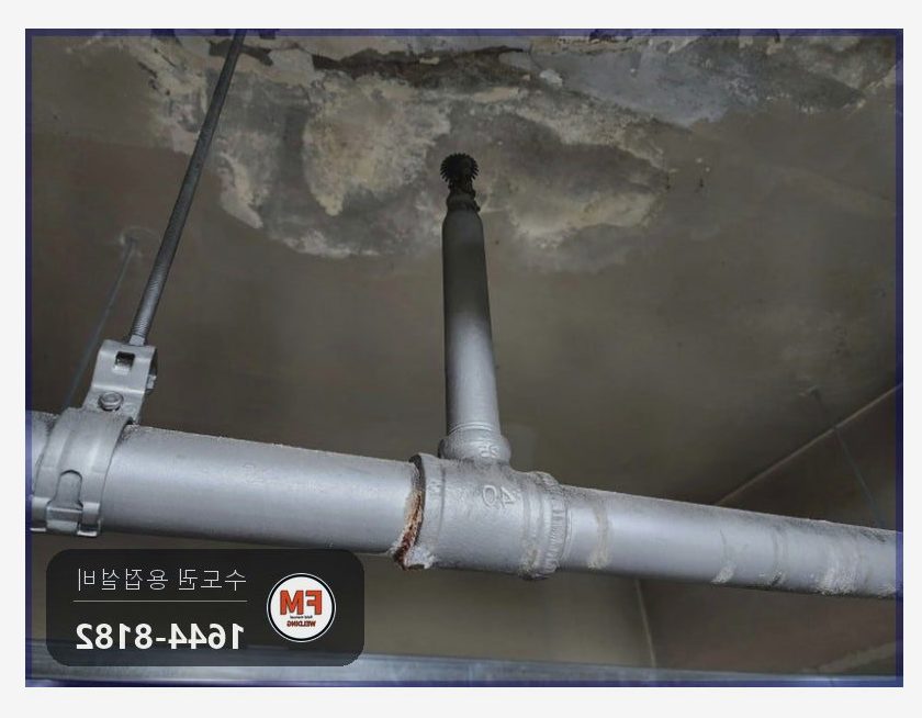 지하주차장 소방배관 분기관 실금 나사부 절단 교체 알곤 보수
