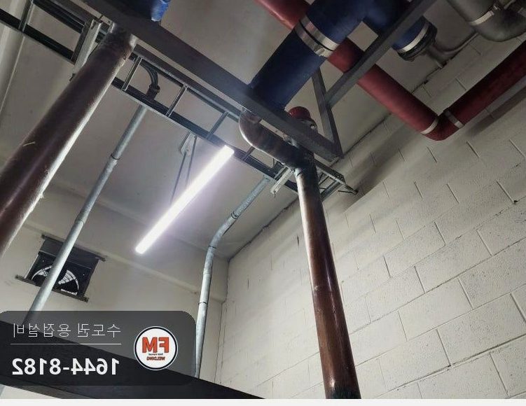 아파트 기계실 펌프 동배관 T부속 점부식 누수 알곤 육성 용접