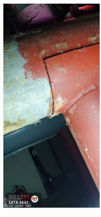 판재보강 기계실 분배기 헤더 서포트 덧방 수리 보수 용접