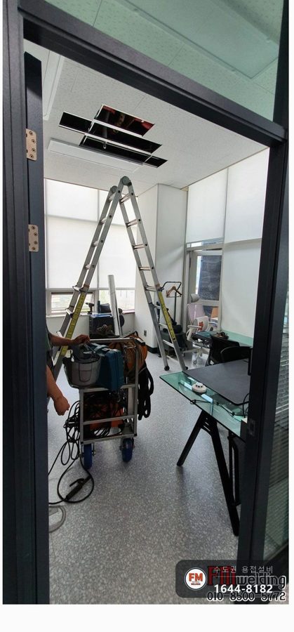 상가 천장 스프링클러 소방배관 오버헤드 용접결함 부속 교체