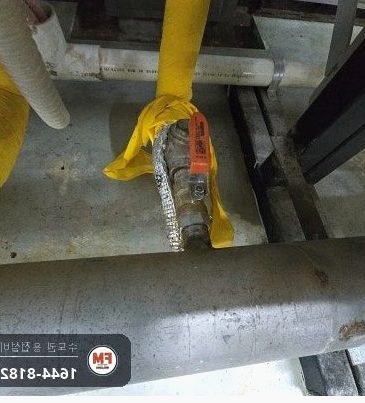 학교 기계실 보일러 80A 20A 니플 비드 보강